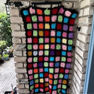 Colorful Crochet granny floral square blanket